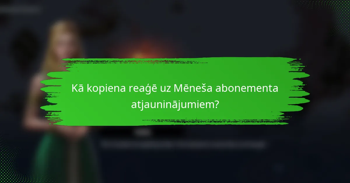 Kā kopiena reaģē uz Mēneša abonementa atjauninājumiem?