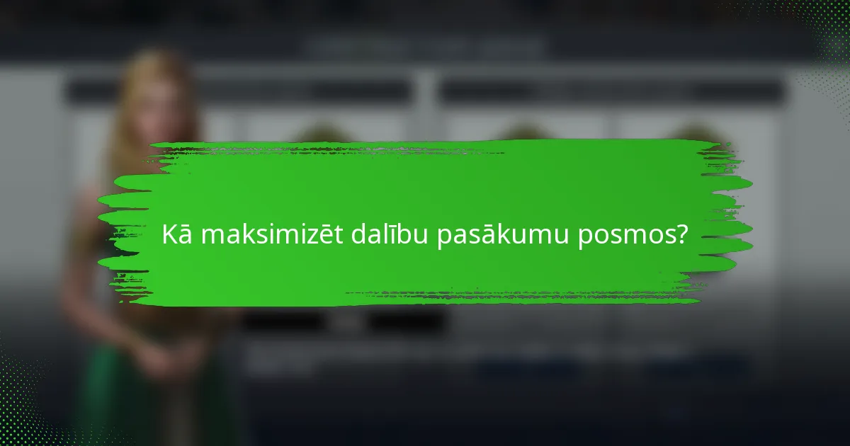 Kā maksimizēt dalību pasākumu posmos?