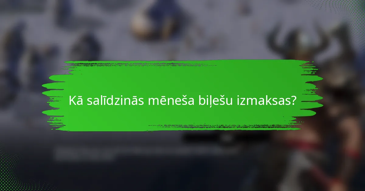 Kā salīdzinās mēneša biļešu izmaksas?