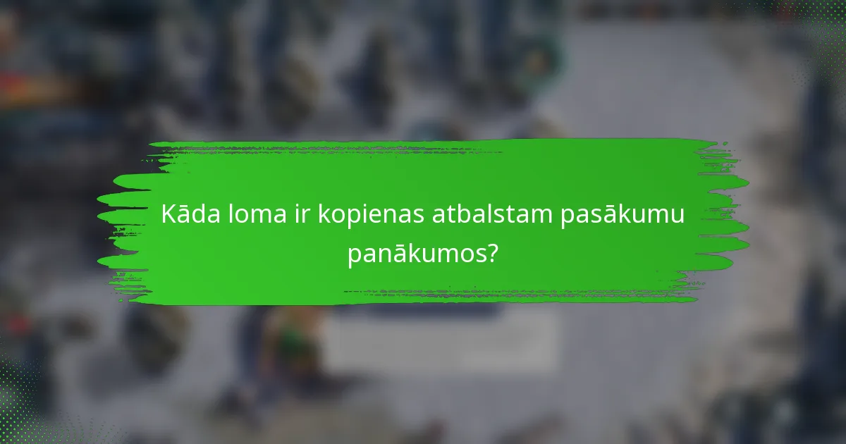 Kāda loma ir kopienas atbalstam pasākumu panākumos?