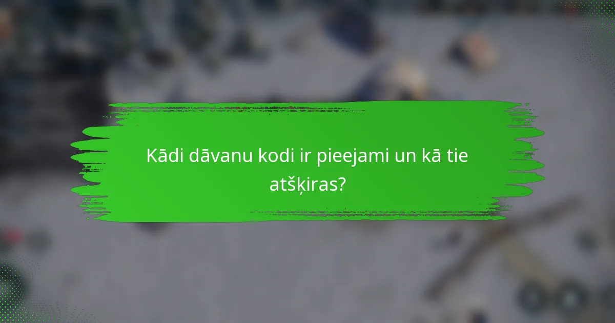 Kādi dāvanu kodi ir pieejami un kā tie atšķiras?
