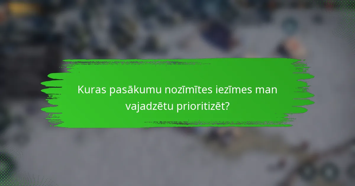 Kuras pasākumu nozīmītes iezīmes man vajadzētu prioritizēt?