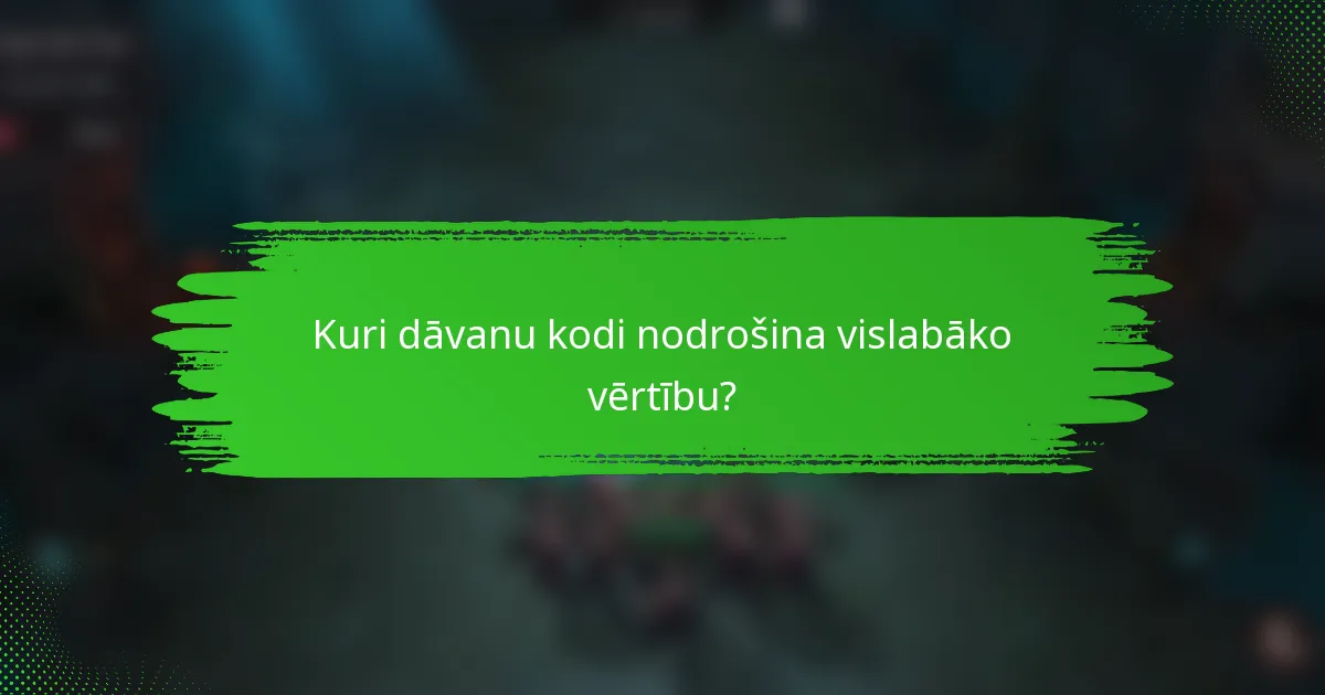 Kuri dāvanu kodi nodrošina vislabāko vērtību?