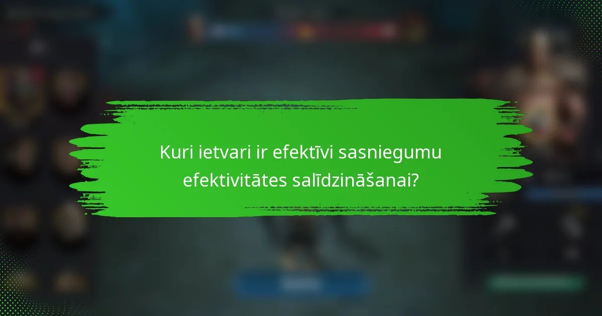 Kuri ietvari ir efektīvi sasniegumu efektivitātes salīdzināšanai?